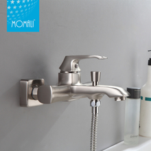 Brass main body unique nickel brushed water bath faucet