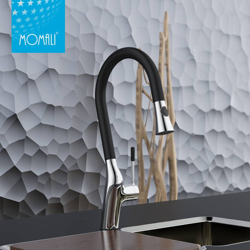 New hot sale kitchen sink flexible gooseneck hose black kitchen faucet